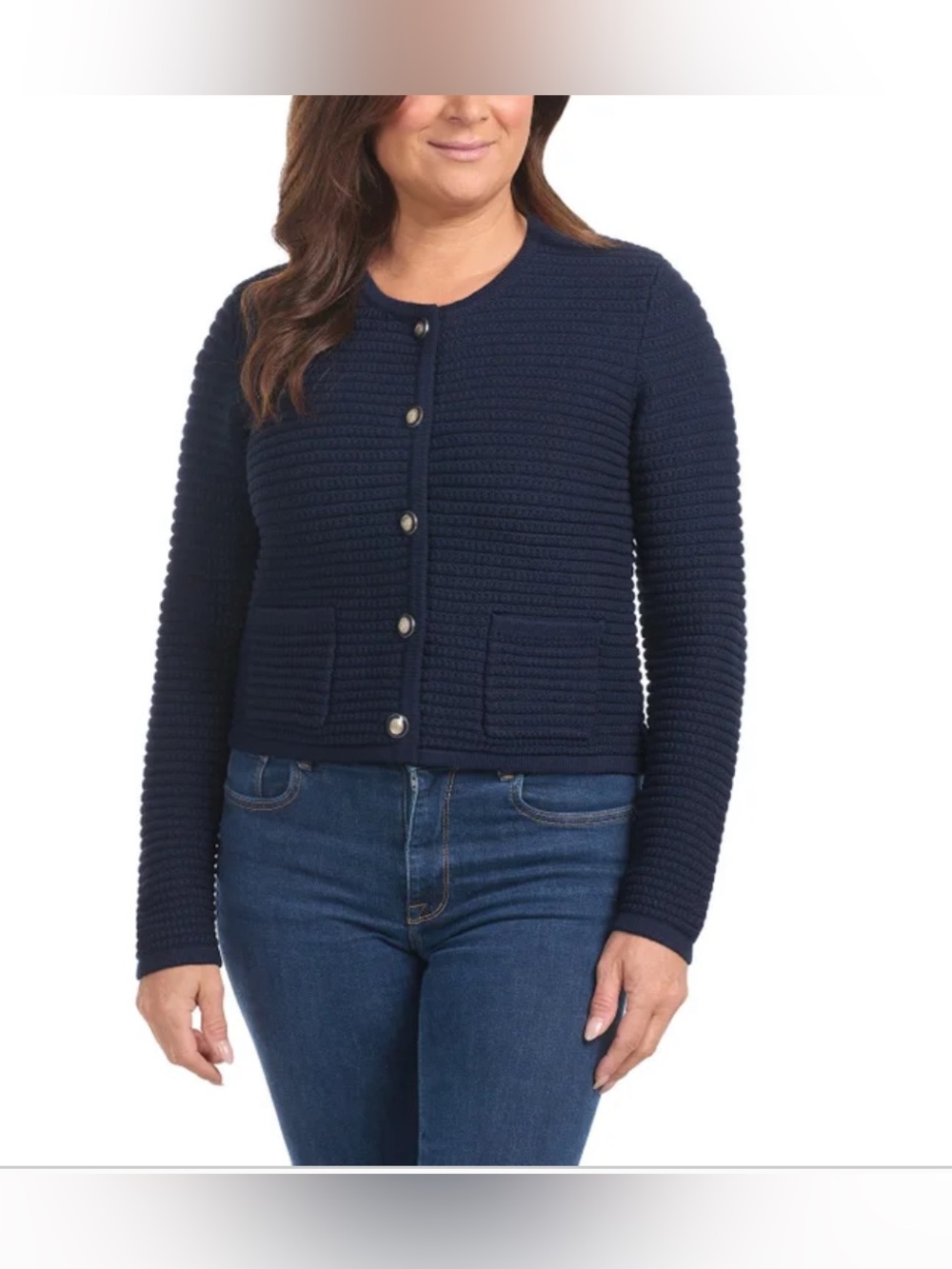 🖤 Hilary Radley Women’s Button-Front Cardigan | Textured Knit | Gold Buttons 🖤